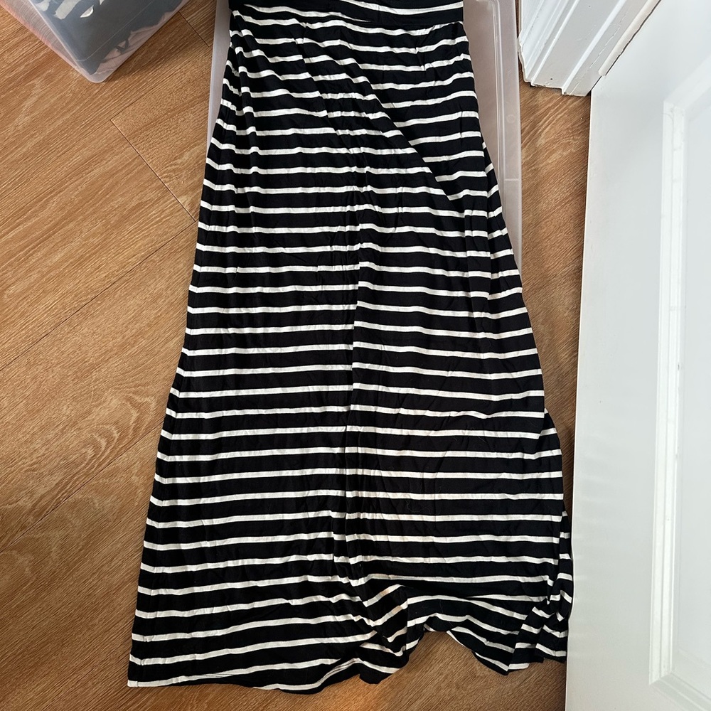 Black and White Striped Women's Skirt
